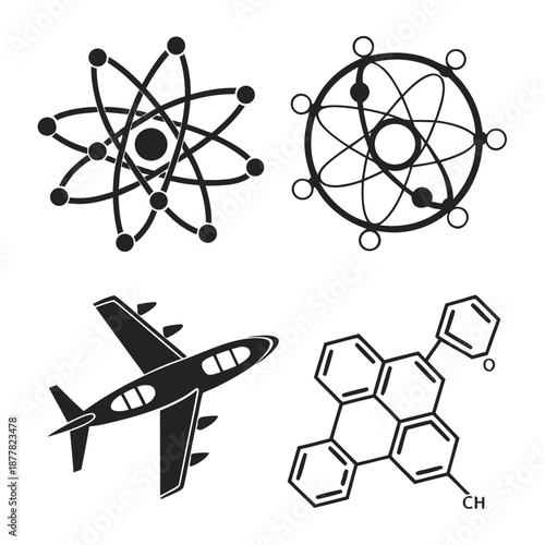 Scientific and transportation icons
