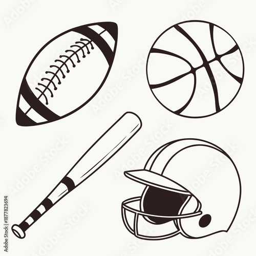 Sports equipment illustration