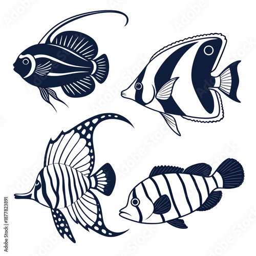 Illustrated tropical fish