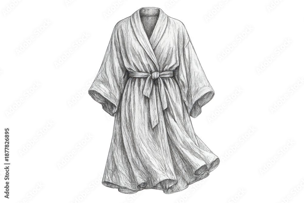 Naklejka premium Elegant Robe Sketch Illustration on transparent background Artwork