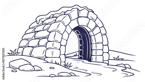 Stone archway in nature