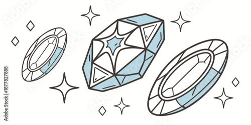 Illustration of precious gems