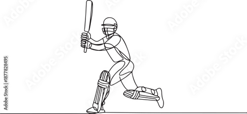 Cricketer Playing a Shot Vector