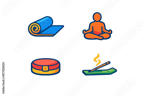 Yoga and Meditation Symbols with Incense