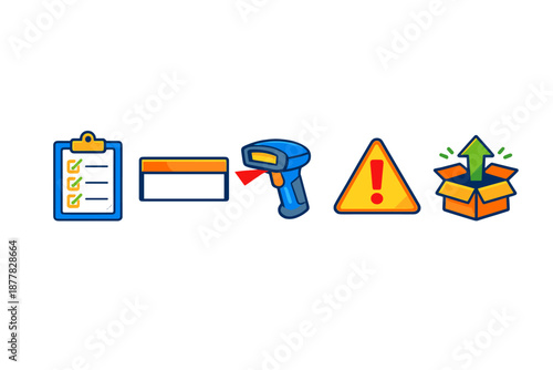 Logistics and Warehouse Process Icons