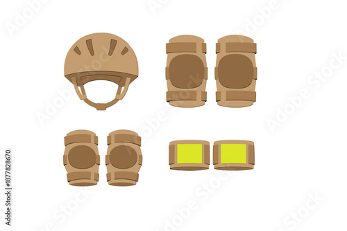 Protective sports gear: helmet, knee and elbow pads