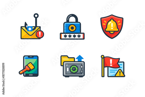 Cyber Security and Data Protection Icons Set