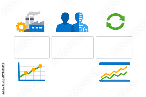 Business analytics and industrial progress concept
