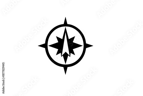 Dark compass logo on a grey gradient background