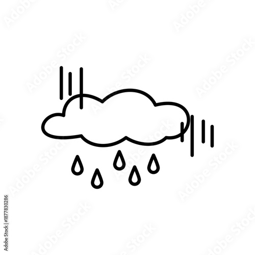 雲と雨をモチーフに、ネガティブを表現したアイコン