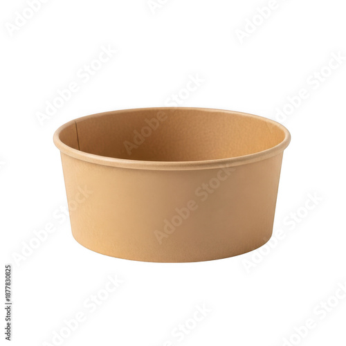 Empty kraft paper bowl isolated on transparent background