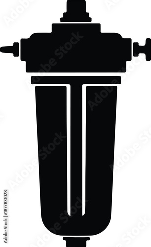 Silhouette industrial water filter equipment illustration vector