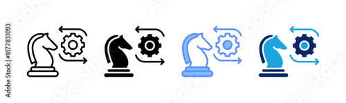 strategy icon set multiple style collection