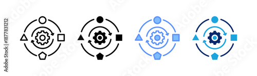 adaptation icon set multiple style collection