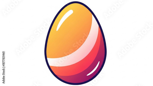 Colorful Easter Egg Isolated on White Background