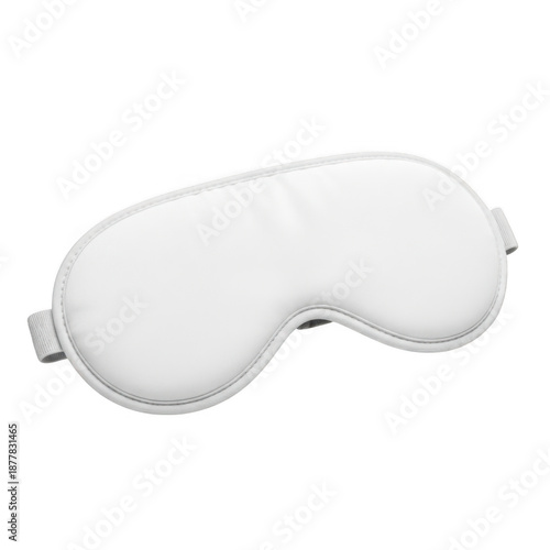 Silky white sleep mask isolated on transparent background