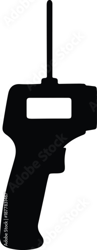 Silhouette of a handheld infrared thermometer illustration vector