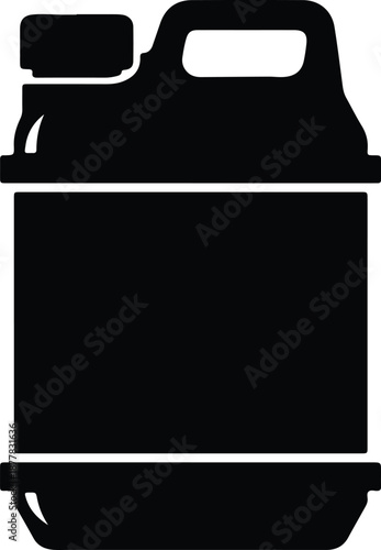 Silhouette of a plastic jerrycan or fuel container illustration vector