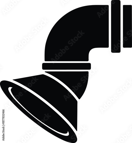 Silhouette pipe fitting plumbing construction industry symbol illustration vector