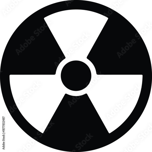 Silhouette radioactive symbol hazard warning sign illustration vector