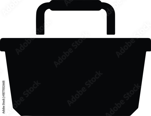 Silhouette shopping basket on white background illustration vector
