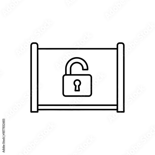 Secure Folder Lock Icon – Protected File Storage, Data Security and Privacy Symbol