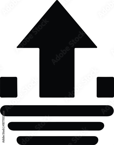 Silhouette upward arrow with surrounding elements illustration vector