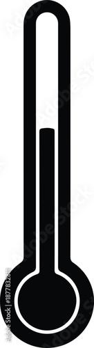 Silhouette thermometer measuring cold temperature liquid level illustration vector