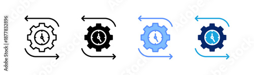 schedule icon set multiple style collection