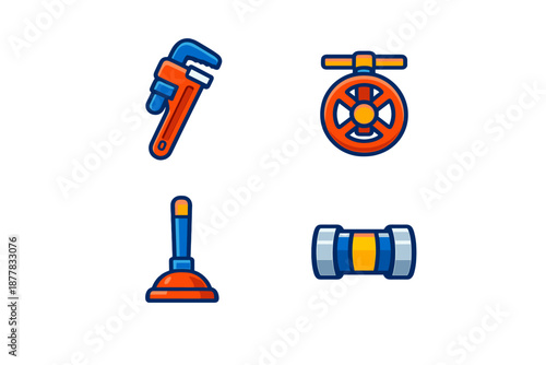 Plumbing Tools Icon Set