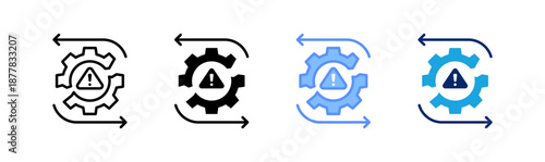 failure icon set multiple style collection