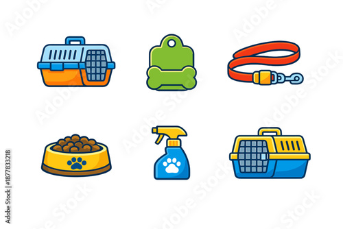 Collection of pet care icons