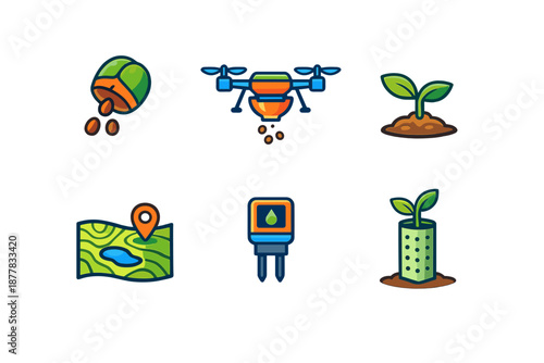 Farming and Agriculture Technology Icons