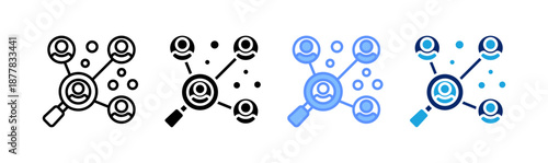 human resourches icon set multiple style collection