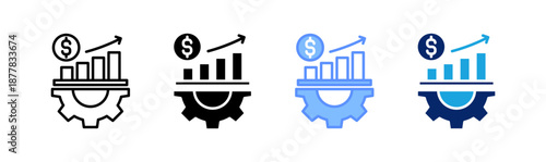 investment icon set multiple style collection