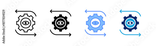 monitoring icon set multiple style collection