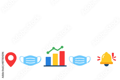 Icons representing pandemic monitoring and alerts