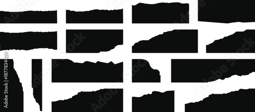 Silhouette of abstract shapes in black and white geometric pattern