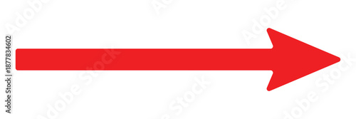 Red long arrow icon .Isolated long arrowhead icon . Right direction arrow . Red icon . Red arrowhead icon 