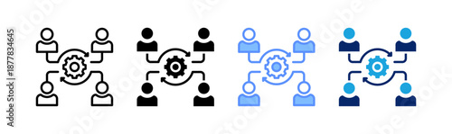 coordination icon set multiple style collection