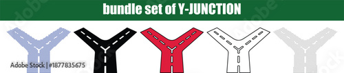 Silhouette, line art, dot, dotted, star art A comprehensive bundle set of diverse Yjunction road icons featuring various styles and colors representing choices directions paths and decisions perfect
