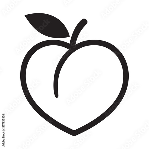 Peach Fruit Icon Set – Flat Graphic Design Vector Symbols