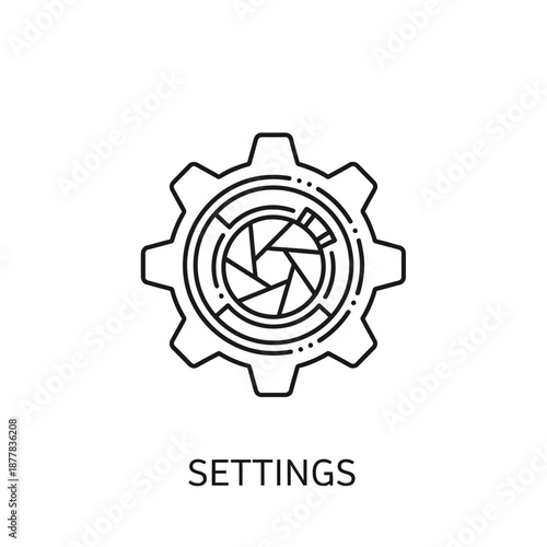 Camera Settings Gear Icon Illustration.