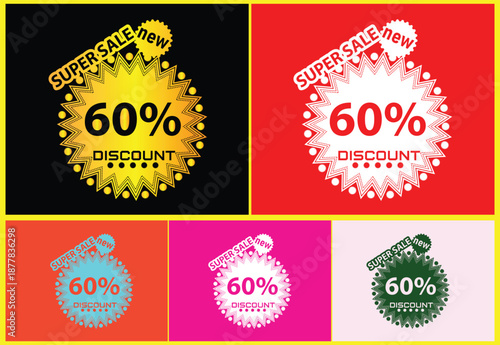 60 Percent Discount Sale Badge Promotion