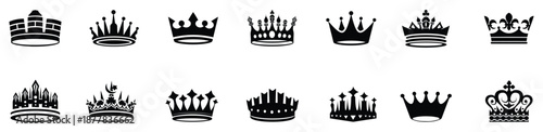  Vector set  crown set   crown icon set