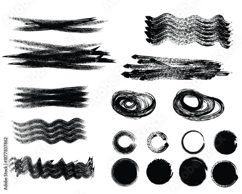 Brush stroke and shape graphic elements