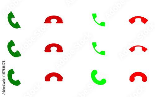 Phone Receiver Icon Grid – Call Status UI Symbols
