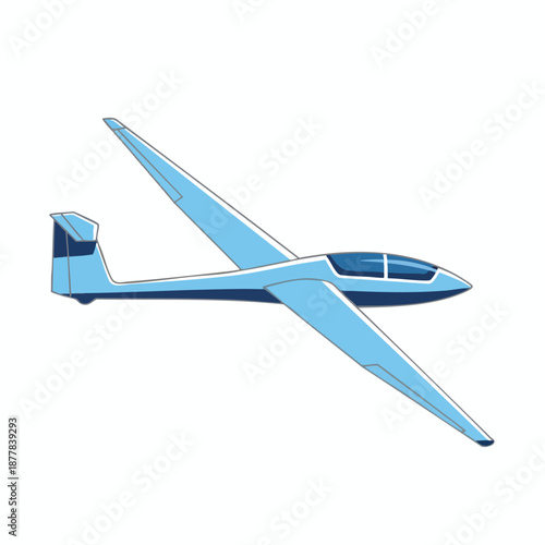 Stylized illustration of a sailplane in flight