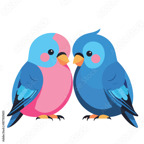 Stylized Bird Pair Icon Symbol of Eternal Love