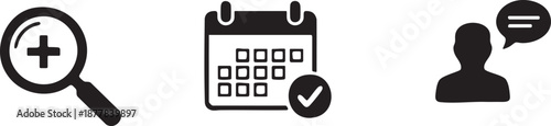 Calendar Search and User Schedule Management Icons